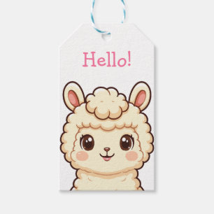 Cute lama illustratie ontwerp cadeaulabel