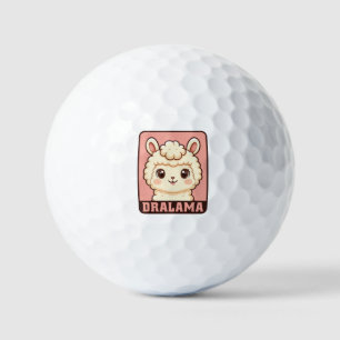 Cute lama illustratie ontwerp golfballen