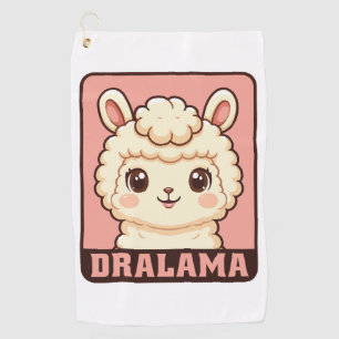 Cute lama illustratie ontwerp golfhanddoek