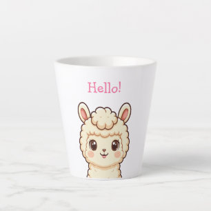 Cute lama illustratie ontwerp latte mok