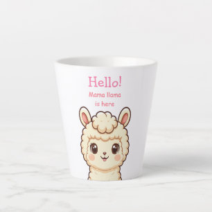 Cute lama illustratie ontwerp latte mok