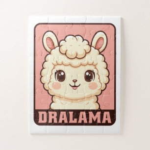 Cute lama illustratie ontwerp legpuzzel