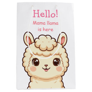 Cute lama illustratie ontwerp medium cadeauzakje