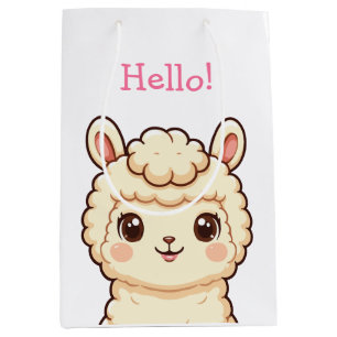 Cute lama illustratie ontwerp medium cadeauzakje