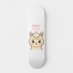 Cute lama illustratie ontwerp skateboard