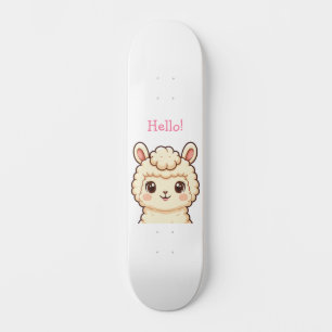 Cute lama illustratie ontwerp skateboard