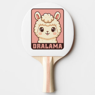 Cute lama illustratie ontwerp tafeltennisbatje