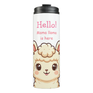 Cute lama illustratie ontwerp thermosbeker