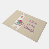 Cute lama met aangepaste achtergrondkleur deurmat (Schuin)