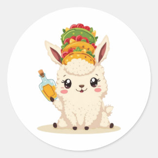 Cute Lama Taco Tequila Sticker - Kawaii Eten Pret