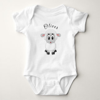 Cute lamb baby bodysuit. Gepersonaliseerd Romper