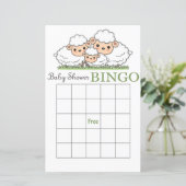 Cute lamb baby shower bingo card (Staand voorkant)
