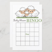 Cute lamb baby shower bingo card (Voorkant / Achterkant)