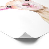 Cute Lamb Baryard Waterverf Poster (Hoek)