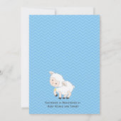 Cute Lamb Boy Baby shower Kaart (Achterkant)