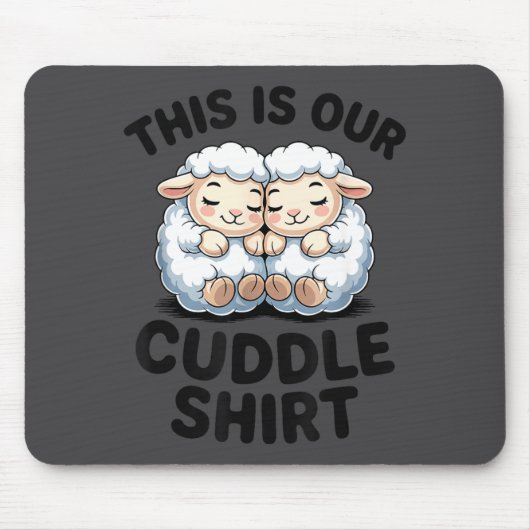 Cute Lamb Couple This Is Our Cuddle  Muismat (Voorkant)