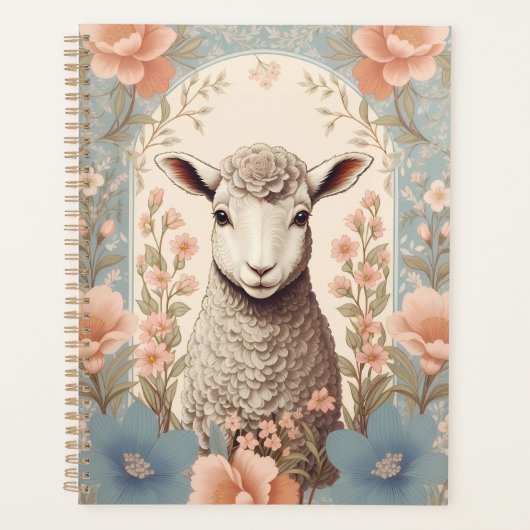 Cute Lamb Delicate Pastel Floral (Devant)