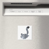 Cute Landing Snow Leopard Magnet Magneet (Insitu (Vaatwasser))