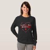 Cute Language Teacher Valentines Day Heart T-shirt (Voorkant volledig)