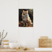 Cute LaPerm Cat Art Imprimer Poster (Cuisine)
