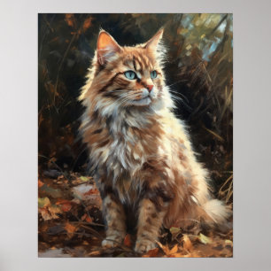Cute LaPerm Cat Art Imprimer Poster