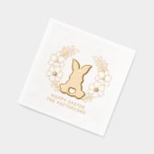 Cute Lapin de Pâques Fleur Wreath Nom personnalisé (Gauche)