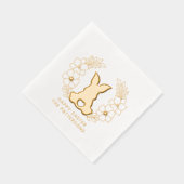 Cute Lapin de Pâques Fleur Wreath Nom personnalisé (Droite)