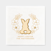 Cute Lapin de Pâques Fleur Wreath Nom personnalisé (Recto)