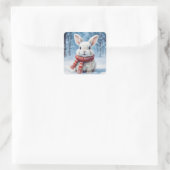 Cute lapin douillet dans les stickers de neige (Sac)