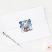 Cute lapin douillet dans les stickers de neige (Enveloppe)