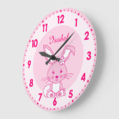 Cute lapin lapin nursery nommé enfants horloge (Angle)