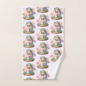Cute lapin lapin rose Kawaii Style Motif (Serviette à main)