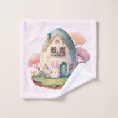 Cute lapin lapin rose Kawaii Style Motif (Gant de toilette)