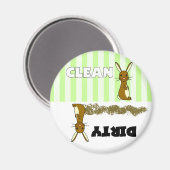 Cute lapin propre / Lave-vaisselle sale Magnet (Recto/Verso)