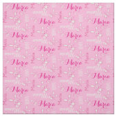 Cute lapins de lapin rose nom typographique tissu (Échantillon)