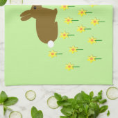 Cute lapins de Pâques et jonquilles Serviette de c (Plié)
