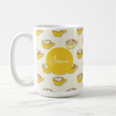 Cute Latte Art en Motif de tasses de café jaune (Gauche)