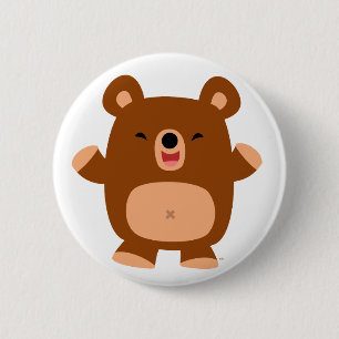 Cute Laughing Cartoon Beer button badge