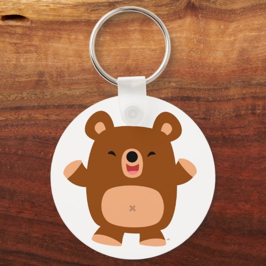 Cute Laughing Cartoon Beer sleutelhanger (Voorkant)