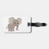 Cute Laughing Cartoon Elephant Bagagelabel (Achterkant horizontaal)