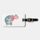 Cute Laughing Cartoon Hippo Bagagelabel (Voorkant horizontaal)