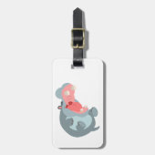 Cute Laughing Cartoon Hippo Bagagelabel (Voorkant verticaal)