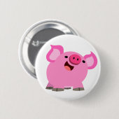 Cute Laughing Cartoon Pig Button Badge (Voorkant /achterkant)