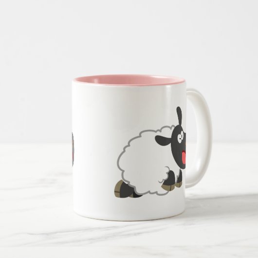 Cute Laughing Cartoon Sheep Mok (Voorkant rechts)