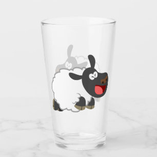 Cute Laughing Cartoon Sheep Tumbler Glass