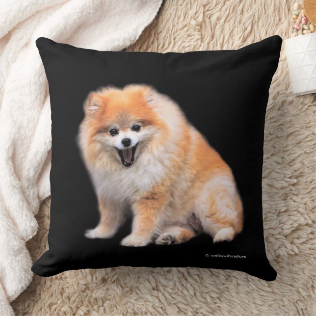 Cute Laughing Pomeranian Dog Kussen (Deken)