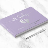 Cute Lavande Purple Argent Foil Bébé Fille Douche