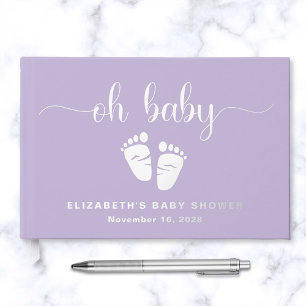 Cute Lavande Purple Argent Foil Bébé Fille Douche