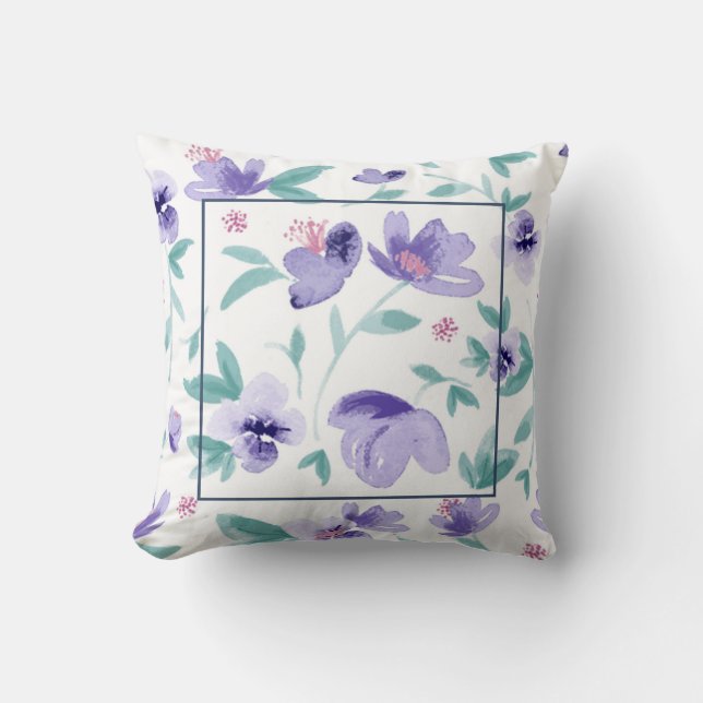 Cute lavender bloemen patroon kussen (Voorkant)