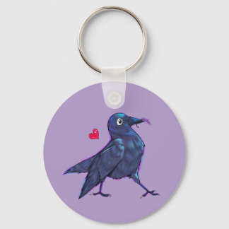 Cute Lavender Crow Sleutelhanger